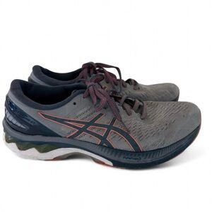 ASICS Gel-Kayano 27 Running Shoes Gray Navy Orange Men’s 8